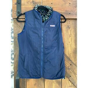 Vineyards Vines Reversible Vest Sherpa Fleece Geometric Womens Small